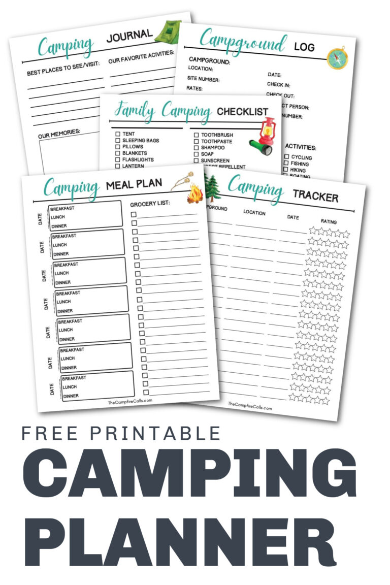 Free Camping Planner Printable Bundle - The Campfire Calls